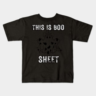 This Is Boo Sheet Ghost Retro Halloween Costume Kids T-Shirt